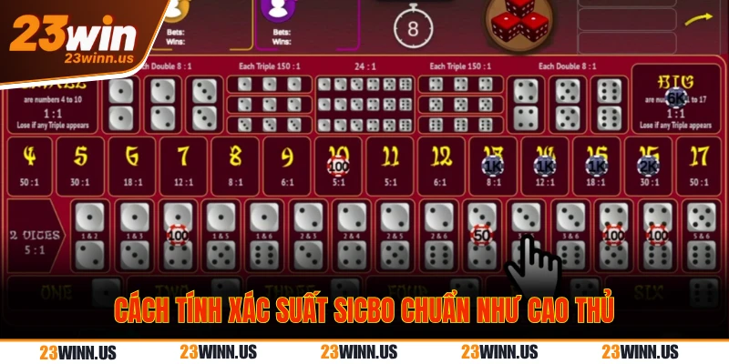 Công thức đánh tài xỉu - Chiến thắng dễ dàng tại 23WIN 1 Cách tính xác suất sicbo