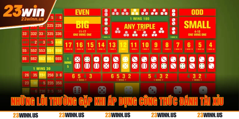 Công thức đánh tài xỉu - Chiến thắng dễ dàng tại 23WIN 2 Những lỗi thường gặp khi áp dụng công thức đánh tài xỉu